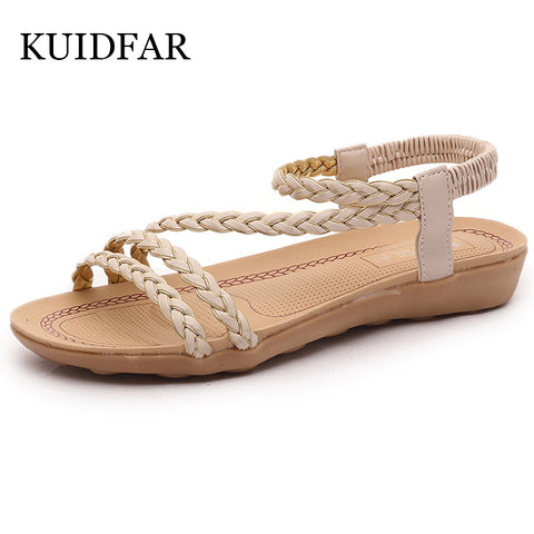 KUIDFAR Women Sandals Plus Size 36-42 Summer women shoes woman Flip Flops Ladies Flat Sandals chaussure Sandalias