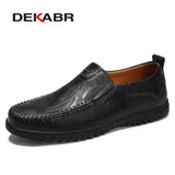 DEKABR Men Shoes Genuine leather Comfortable Men Casual Shoes Footwear Chaussures Flats Men Slip On Lazy Shoes Zapatos Hombre