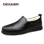 DEKABR Men Shoes Genuine leather Comfortable Men Casual Shoes Footwear Chaussures Flats Men Slip On Lazy Shoes Zapatos Hombre