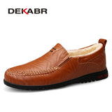 DEKABR Men Shoes Genuine leather Comfortable Men Casual Shoes Footwear Chaussures Flats Men Slip On Lazy Shoes Zapatos Hombre