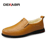 DEKABR Men Shoes Genuine leather Comfortable Men Casual Shoes Footwear Chaussures Flats Men Slip On Lazy Shoes Zapatos Hombre