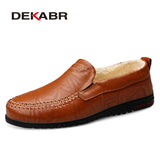 DEKABR Men Shoes Genuine leather Comfortable Men Casual Shoes Footwear Chaussures Flats Men Slip On Lazy Shoes Zapatos Hombre